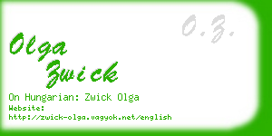 olga zwick business card
